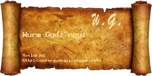 Wurm Gyöngyi névjegykártya