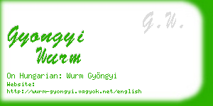 gyongyi wurm business card