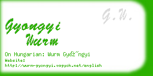 gyongyi wurm business card